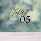 Hartschrift Gastnamen Zittafel Nummer Acryl Bord (Neutraal)