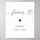 Hartscript Favorieten Neem een wit teken Poster (Voorkant)