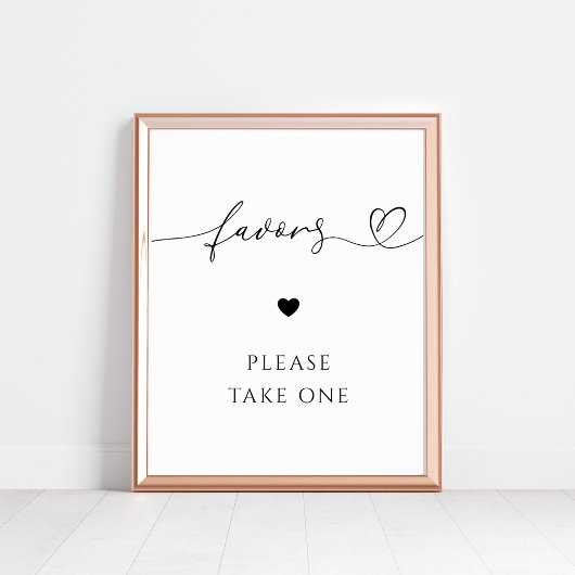 Hartscript Favorieten Neem een wit teken Poster