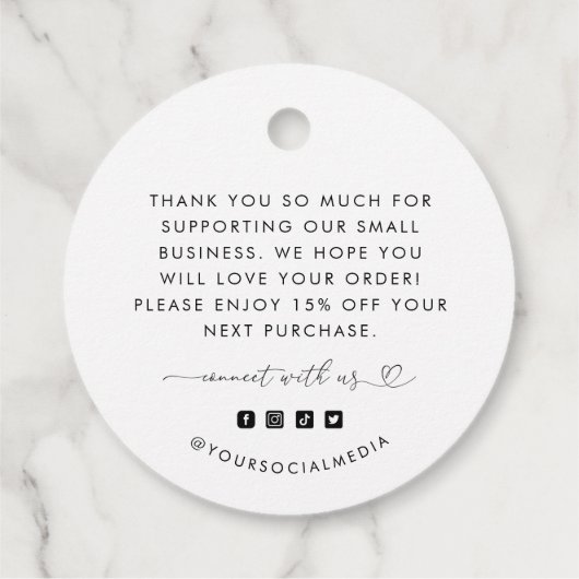 Hartscript Hartelijk dank Logo Business Hang Label (Achterkant)