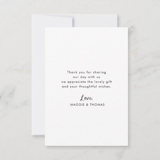 hartscript newlyweds bruiloft foto bedankt (Achterkant)