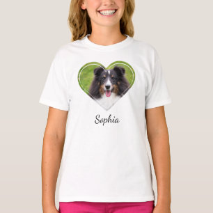 Hartsjabloon voor huisdierfoto's met aangepaste te t-shirt