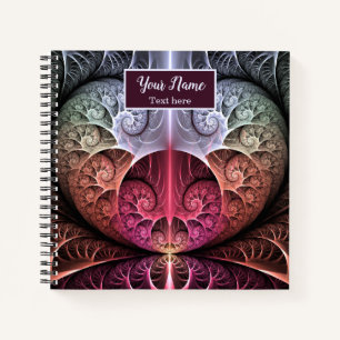Hartslag Abstract Surrealistische Fantasie Fractal Notitieboek