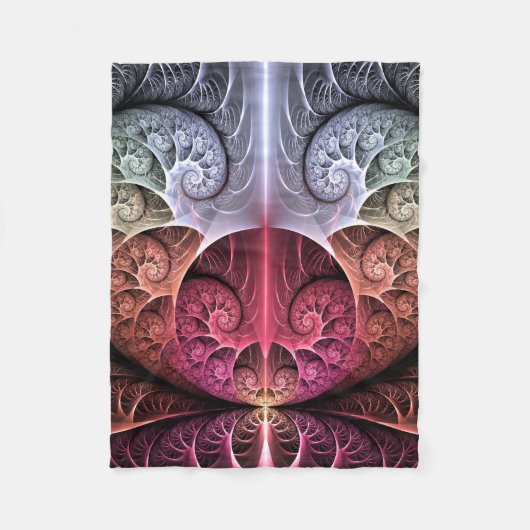 Hartslag, Abstracte Surreal Fantasy Fractal Art Fleece Deken (Voorkant)