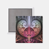 Hartslag, Abstracte Surreal Fantasy Fractal Art Magneet (Voorkant / Achterkant)