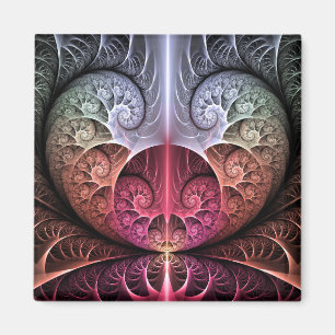 Hartslag, Abstracte Surreal Fantasy Fractal Art Magneet