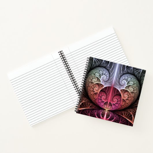 Hartslag, Abstracte Surreal Fantasy Fractal Art Notitieboek (Binnen)