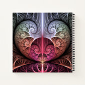 Hartslag, Abstracte Surreal Fantasy Fractal Art Notitieboek (Achterkant)