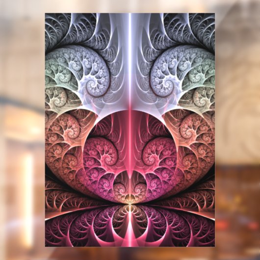 Hartslag, Abstracte Surreal Fantasy Fractal Art Raamsticker (Vel 2)