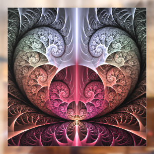 Hartslag, Abstracte Surreal Fantasy Fractal Art Raamsticker