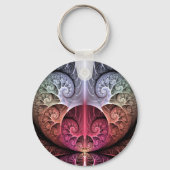 Hartslag, Abstracte Surreal Fantasy Fractal Art Sleutelhanger (Voorkant)