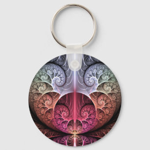 Hartslag, Abstracte Surreal Fantasy Fractal Art Sleutelhanger