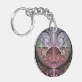 Hartslag, Abstracte Surreal Fantasy Fractal Art Sleutelhanger (Voorkant Links)