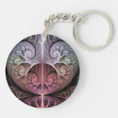 Hartslag, Abstracte Surreal Fantasy Fractal Art Sleutelhanger (Achterkant)