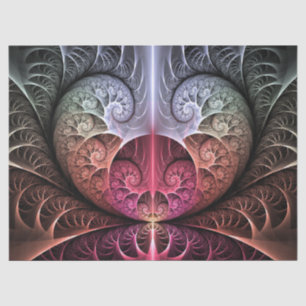 Hartslag, Abstracte Surreal Fantasy Fractal Art Tissuepapier