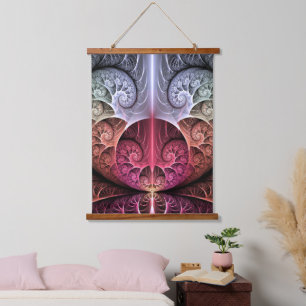 Hartslag, Abstracte Surrealistische Fantasie Fract Hangend Wandkleed
