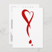 Hartslag als uitroepteken, bloedend hart briefkaart (Voorkant / Achterkant)