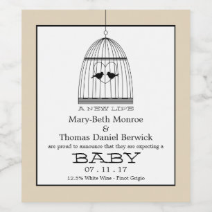  hartslag Baby Vervaldatum bekendmaking Wijn Etiket