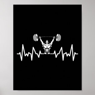Hartslag Barbell Bodybuilding Weightlift Gym W Poster