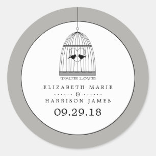  hartslag bruiloft met True Love Wedding Ronde Sticker