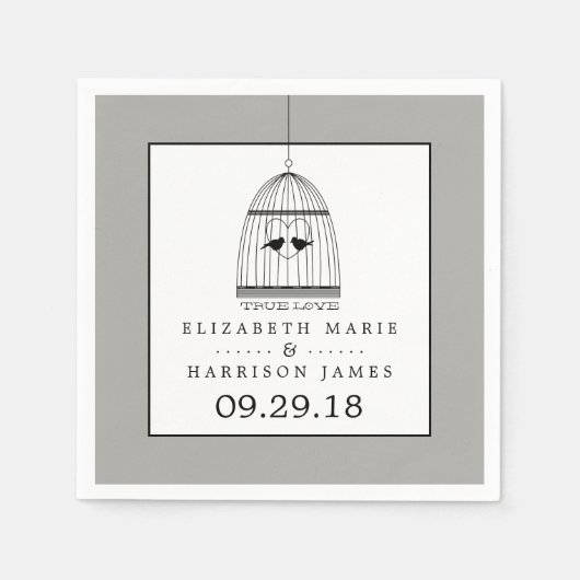  hartslag bruiloft met True Love Wedding Servetten (Voorkant)