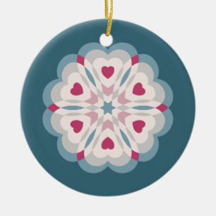 Hartslag caleidoscoop keramisch ornament