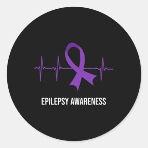 Hartslag ECG Ontwerp Epilepsie Bewustzijn Ronde Sticker