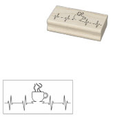 Hartslag en koffie 	rubberstempel (Gestempeld)