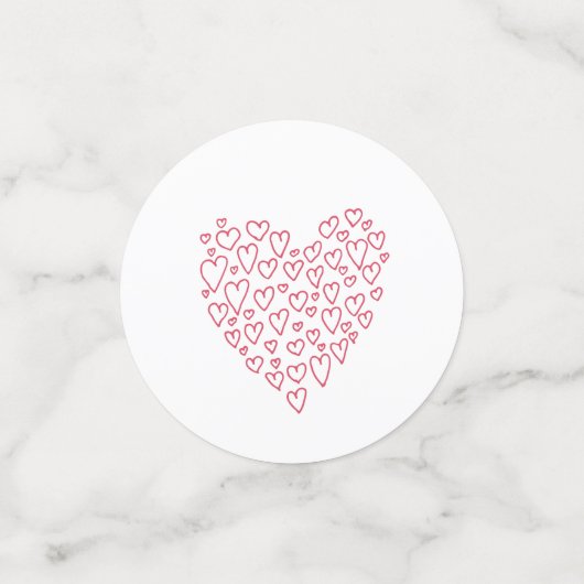 Hartslag gemaakt met rode harten Confetti (Kleine voorkant)