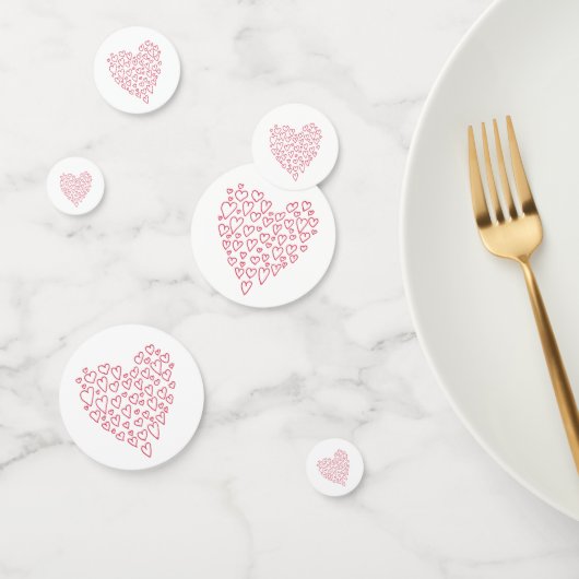 Hartslag gemaakt met rode harten Confetti (Groep)