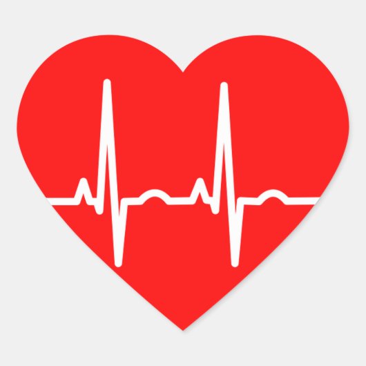 hartslag hart sticker (Voorkant)