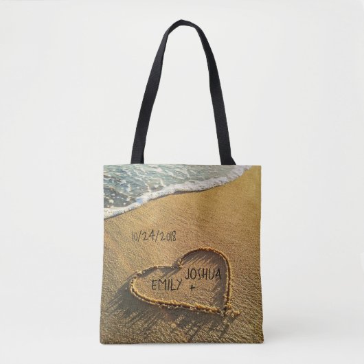 Hartslag in het zand-tropisch strand tote bag (Voorkant)