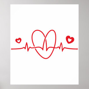 Hartslag krabbels poster