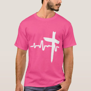 Hartslag Kruis Jezus Christus T-shirt