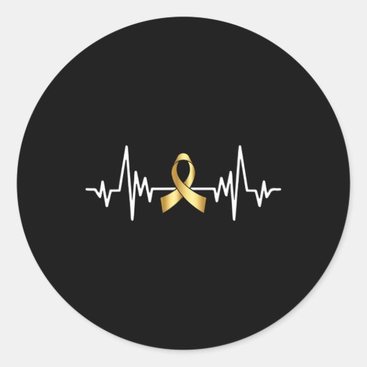 Hartslag met Gold Ribbon Chili Awaren Ronde Sticker (Voorkant)