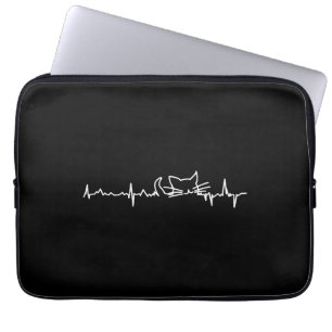 Hartslag met kat - Kattenliefhebber - Katteneigena Laptop Sleeve