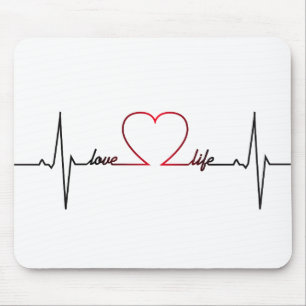 Hartslag met liefde inspirerend citaat muismat