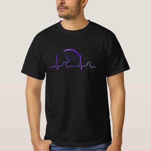 hartslag met paraglider t-shirt (Voorkant)