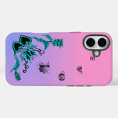 Hartslag met ventilator en vlinder op roze regenbo Case-Mate iPhone case (Achterkant (horizontaal))