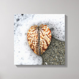 Hartslag op de strand canvas afdruk