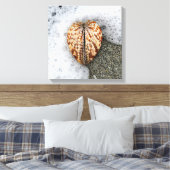 Hartslag op de strand canvas afdruk (Insitu (Slaapkamer))