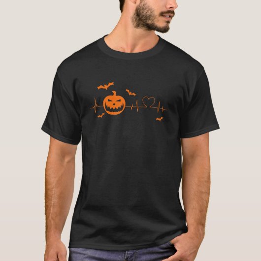 Hartslag Pompoen Scrub Top Nurse Halloween (Voorkant)