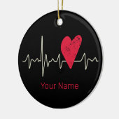 Hartslag Pulse Heart Valentijnsdag of moeder Keramisch Ornament (Links)