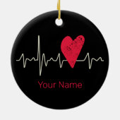 Hartslag Pulse Heart Valentijnsdag of moeder Keramisch Ornament (Achterkant)