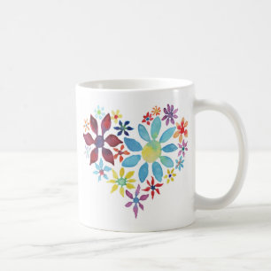 Hartslag van bloemen koffiemok