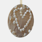 Hartslag van de witte zeeschelp, Summer Beach Ocea Keramisch Ornament (Rechts)