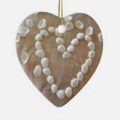 Hartslag van de witte zeeschelp, Summer Beach Ocea Keramisch Ornament (Rechts)