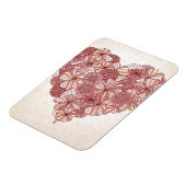 Hartslag van handgetekende bloemen magneet (Linkerzijde)