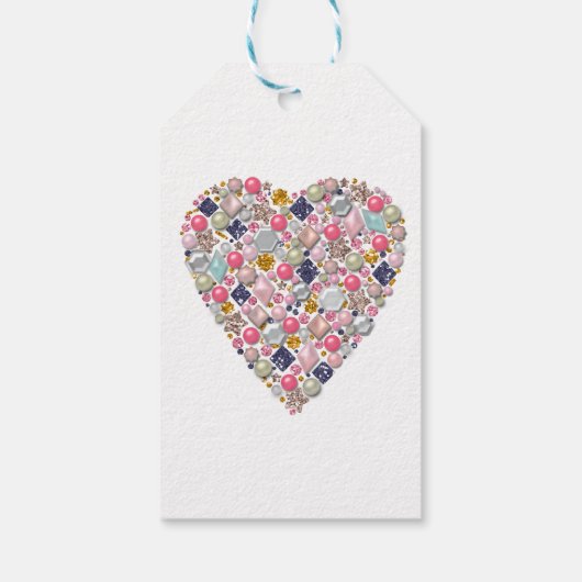 Hartslag van kralen, hart cadeaulabel (Achterkant)