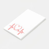 Hartslag van Love ECG Wave Post-it® Notes (Schuin)